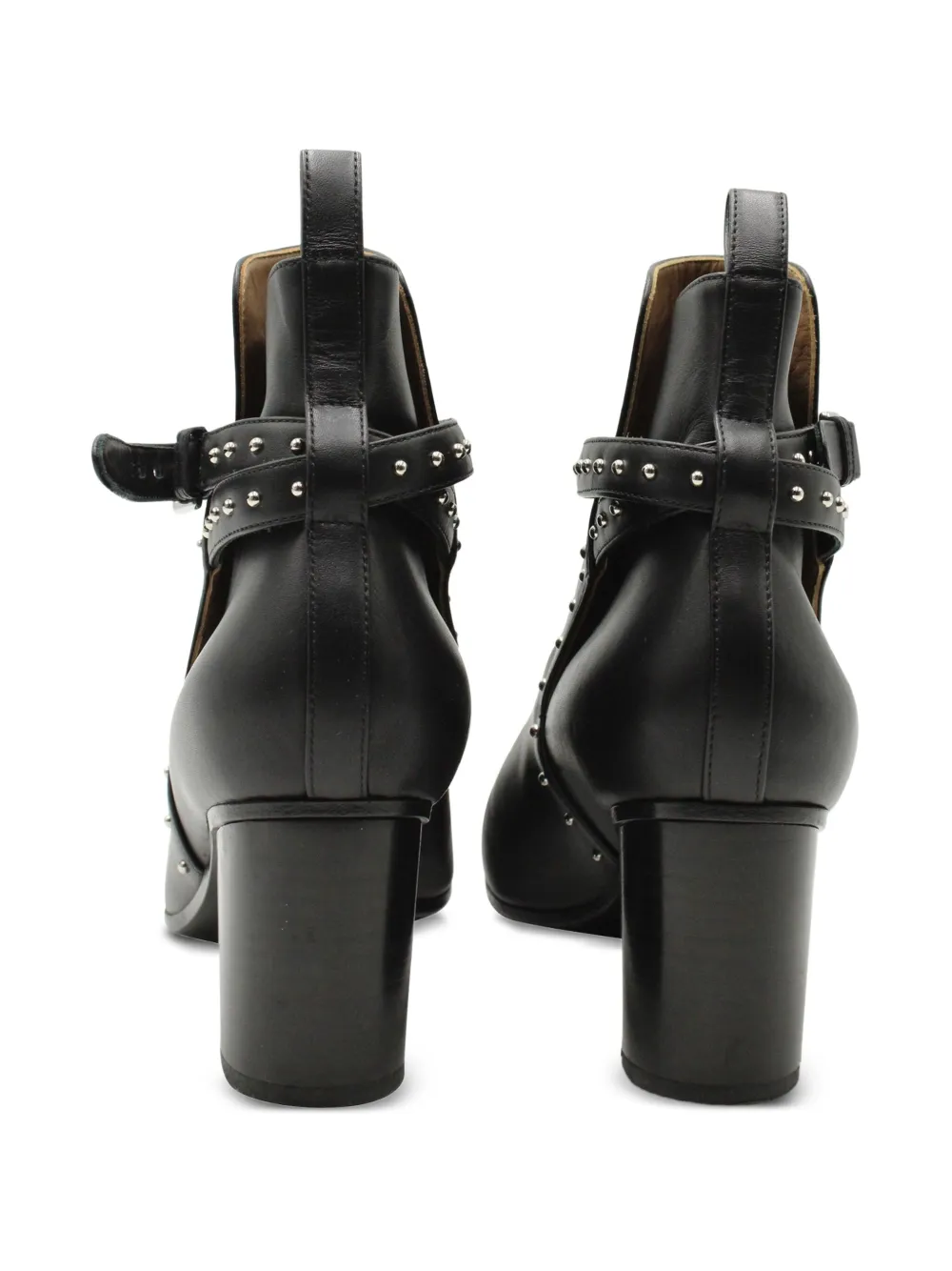 Leather Studded Ankle Boots