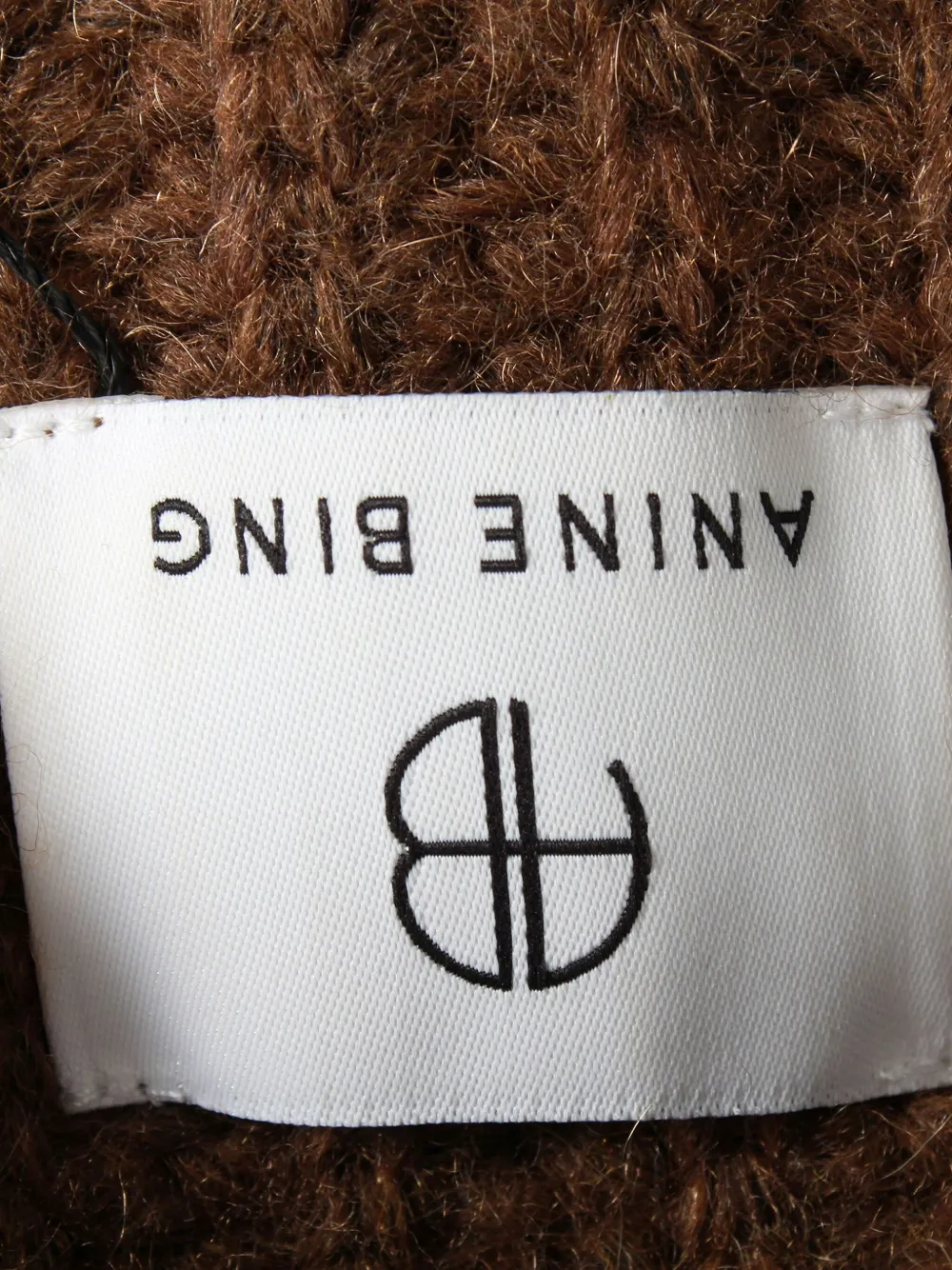 Pre-owned Anine Bing Ribbed Cropped Sweater In Brown
