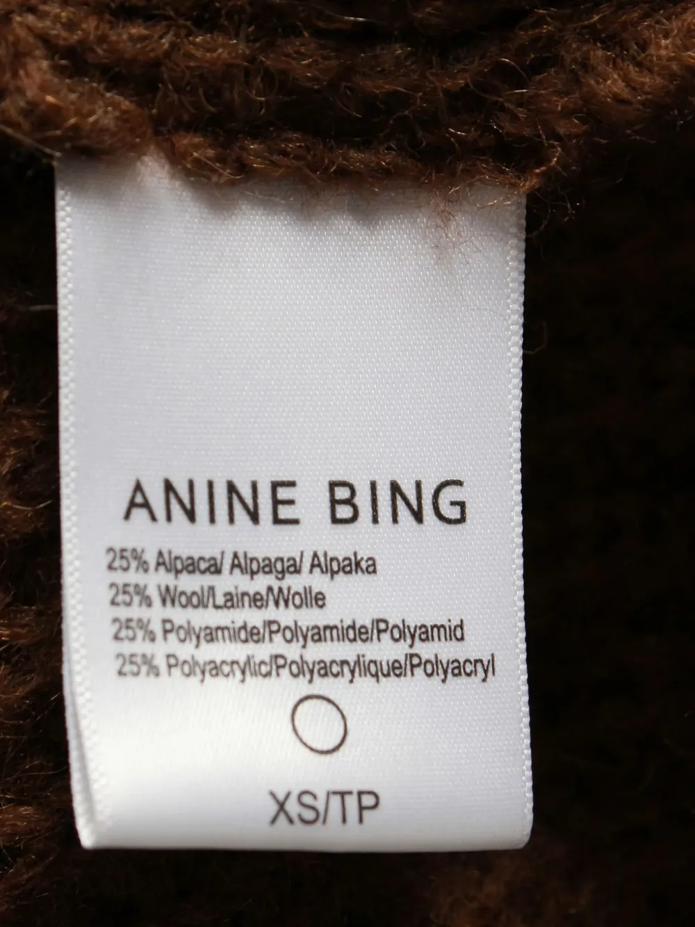 Pre-owned Anine Bing Ribbed Cropped Sweater In Brown