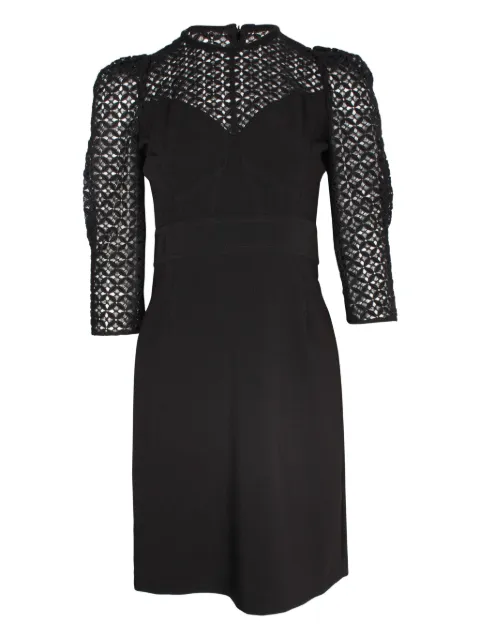 SANDRO Emila lace-trimmed quarter-sleeve dress