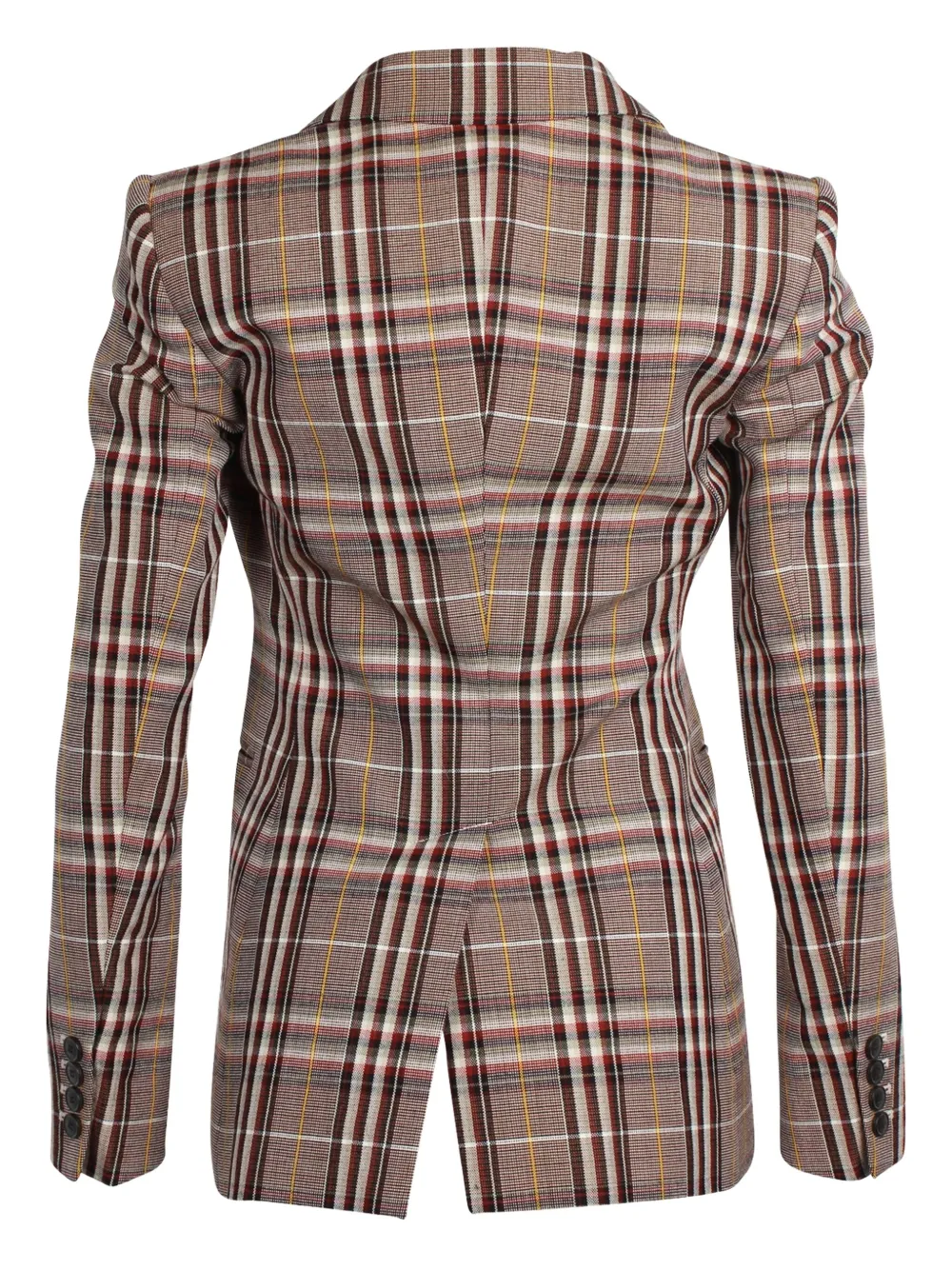 Pre-owned Theory Plaid Single-breasted Blazer In Brown