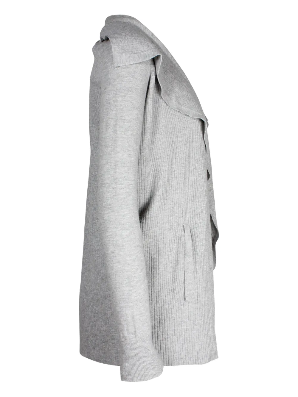 Pre-owned Theory Ribbed Cardigan In Gray
