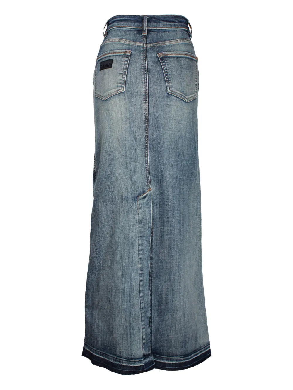 GANNI denim maxi skirt - Blauw