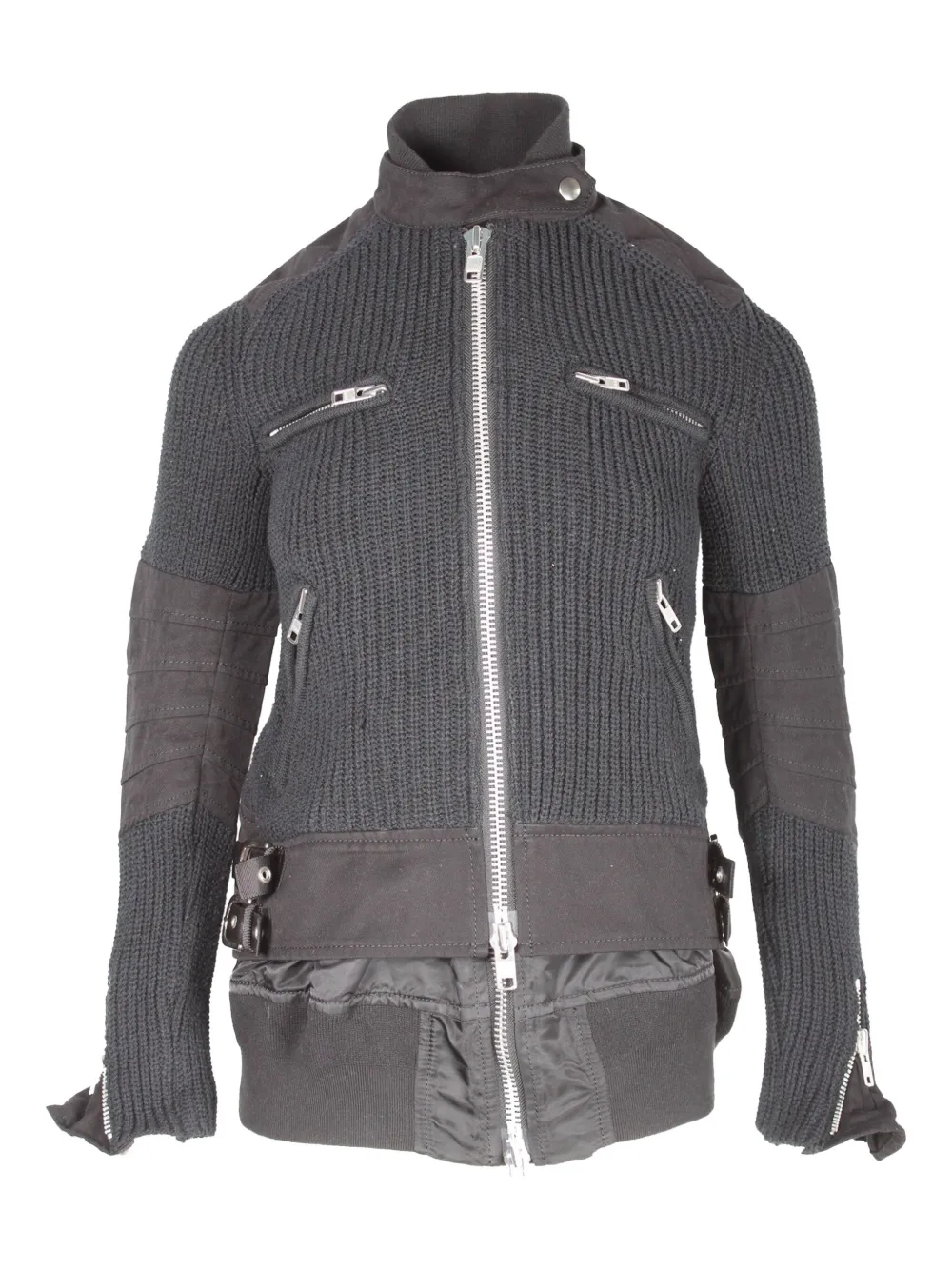 NIKE x SACAI layered knitted jacket | Grey | Image 1