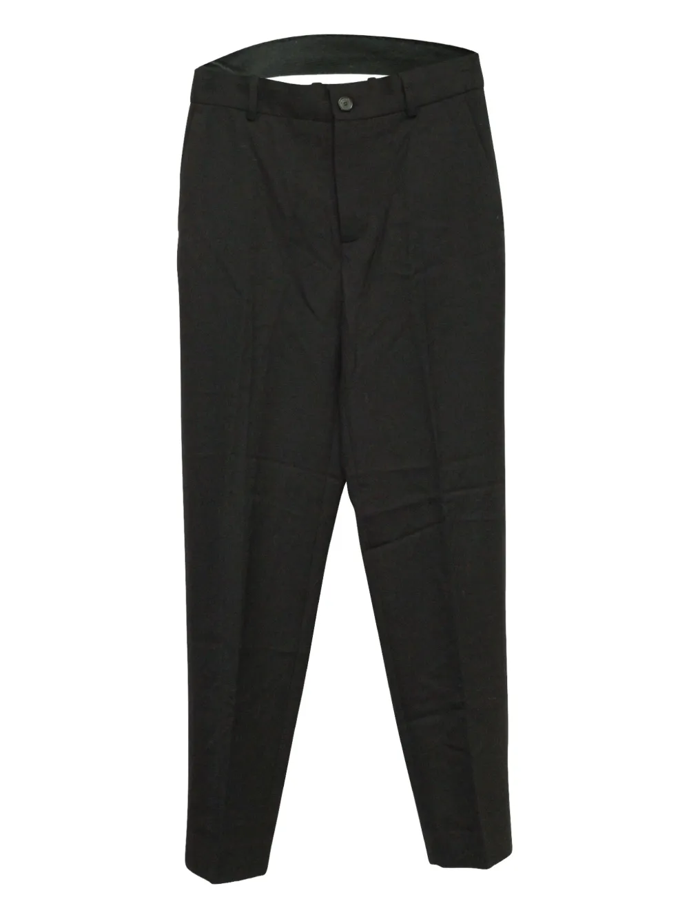 Pre-owned Balenciaga Wool Straight-leg Trousers In Black
