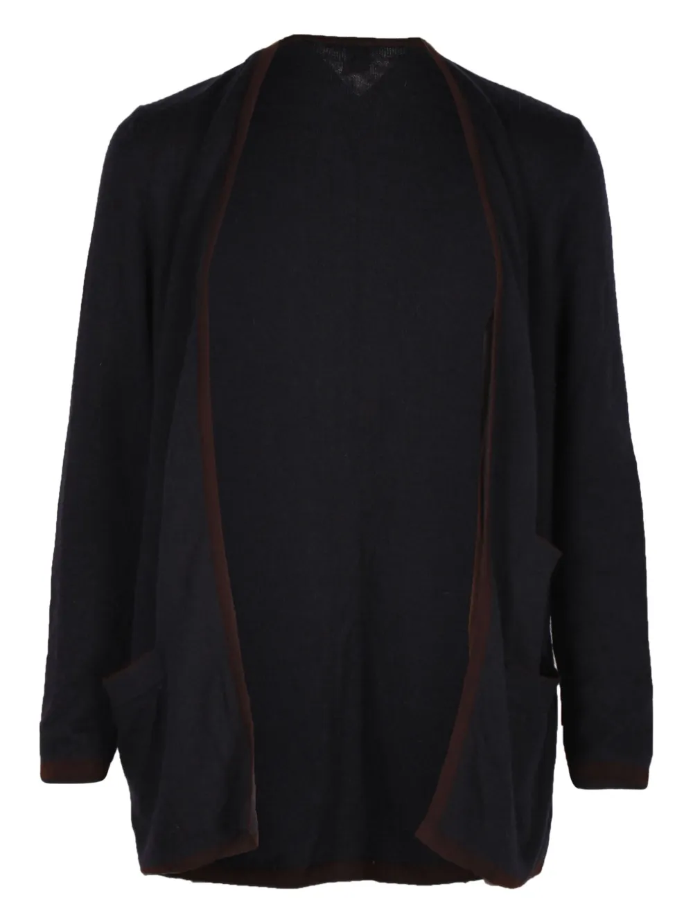 Pre-owned Hermes Open-front Pocket Cardigan In Black