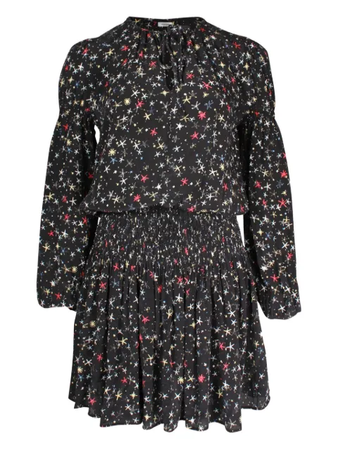 ANINE BING Martha star-print gathered dress