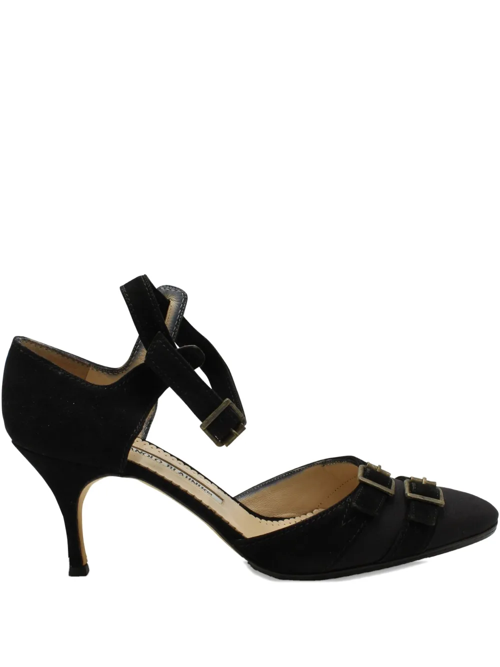 Manolo Blahnik slingback buckled sandals | Black | Image 1