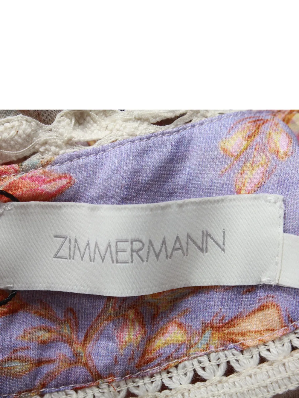 Pre-owned Zimmermann Floral-print Puff-sleeve Mini Dress In Pink