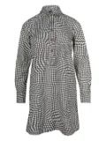 GANNI houndstooth pea-collar dress - Black