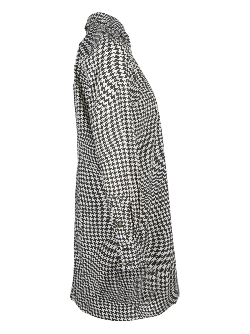 GANNI houndstooth pea-collar dress - Nero