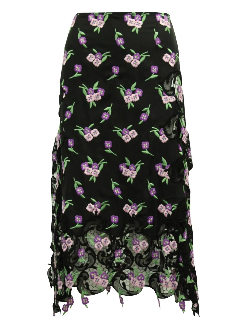 Paco Rabanne Pre-Owned floral-embroidered skirt | Black | Image 1