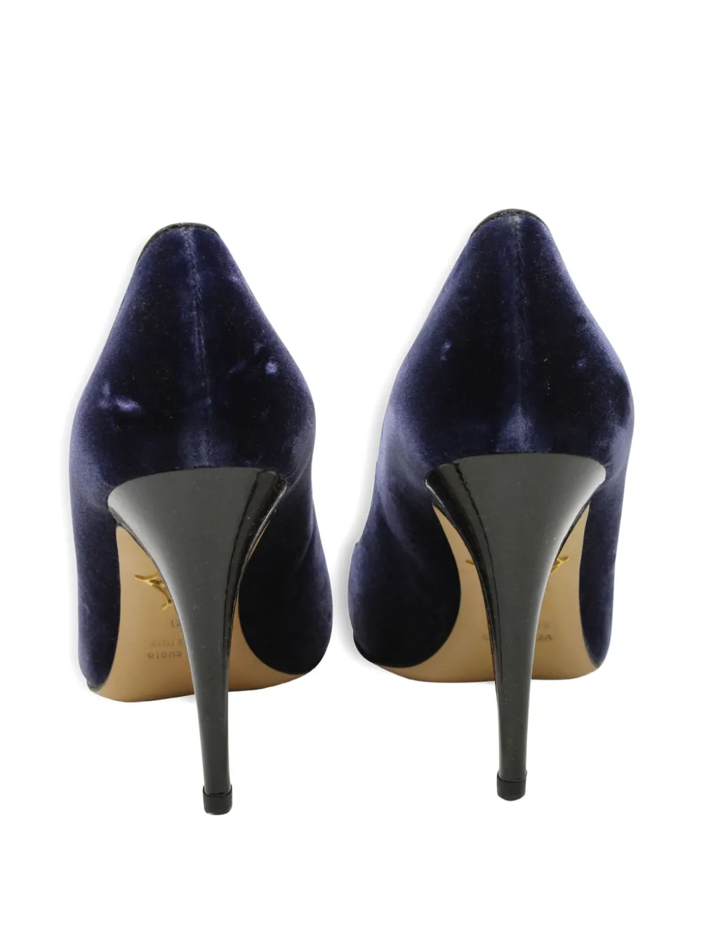 Charlotte Olympia 90mm Kitty cat-embroidered velvet pumps - Blauw
