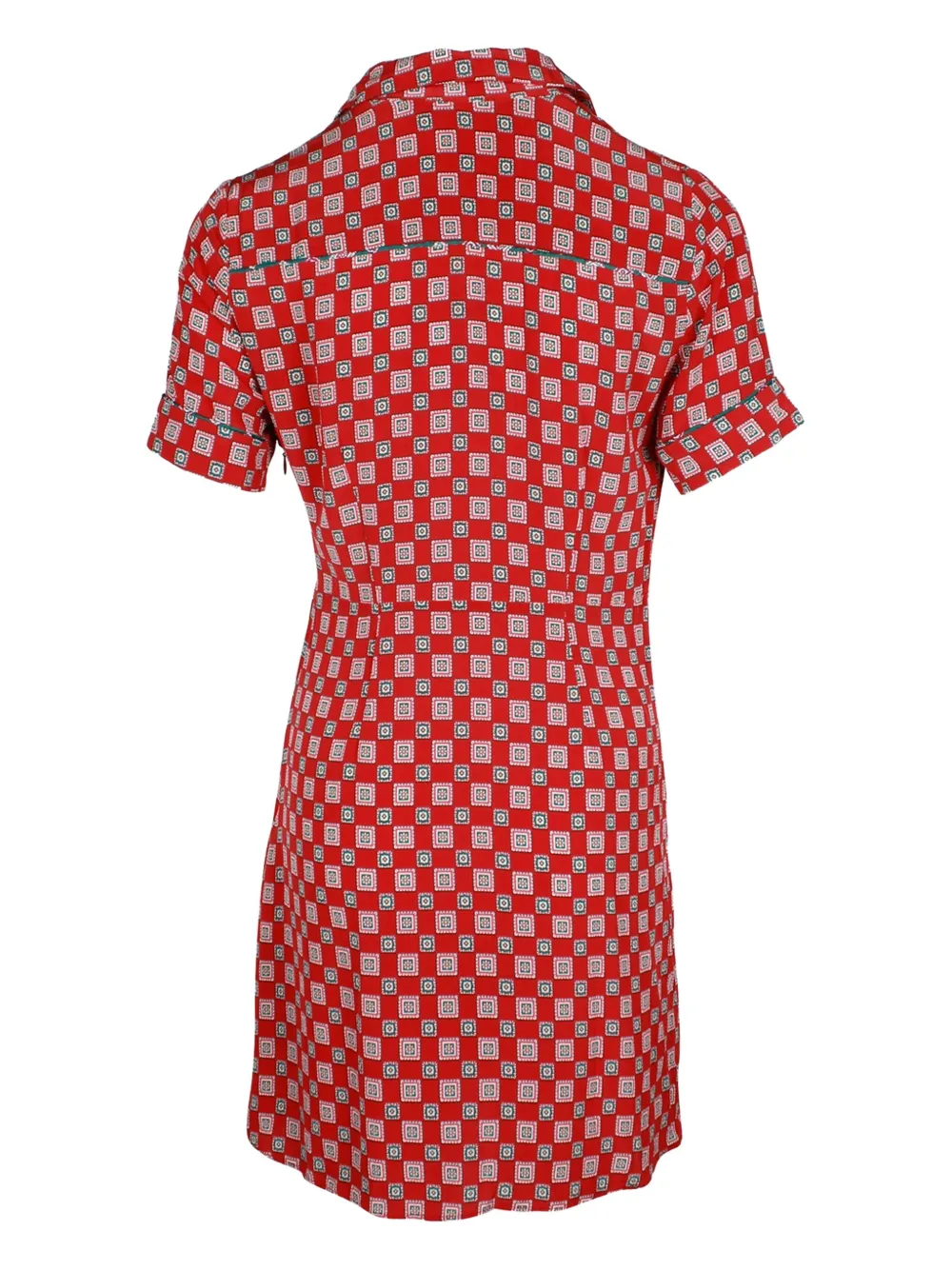 SANDRO square-print front-knot mini dress - Rood