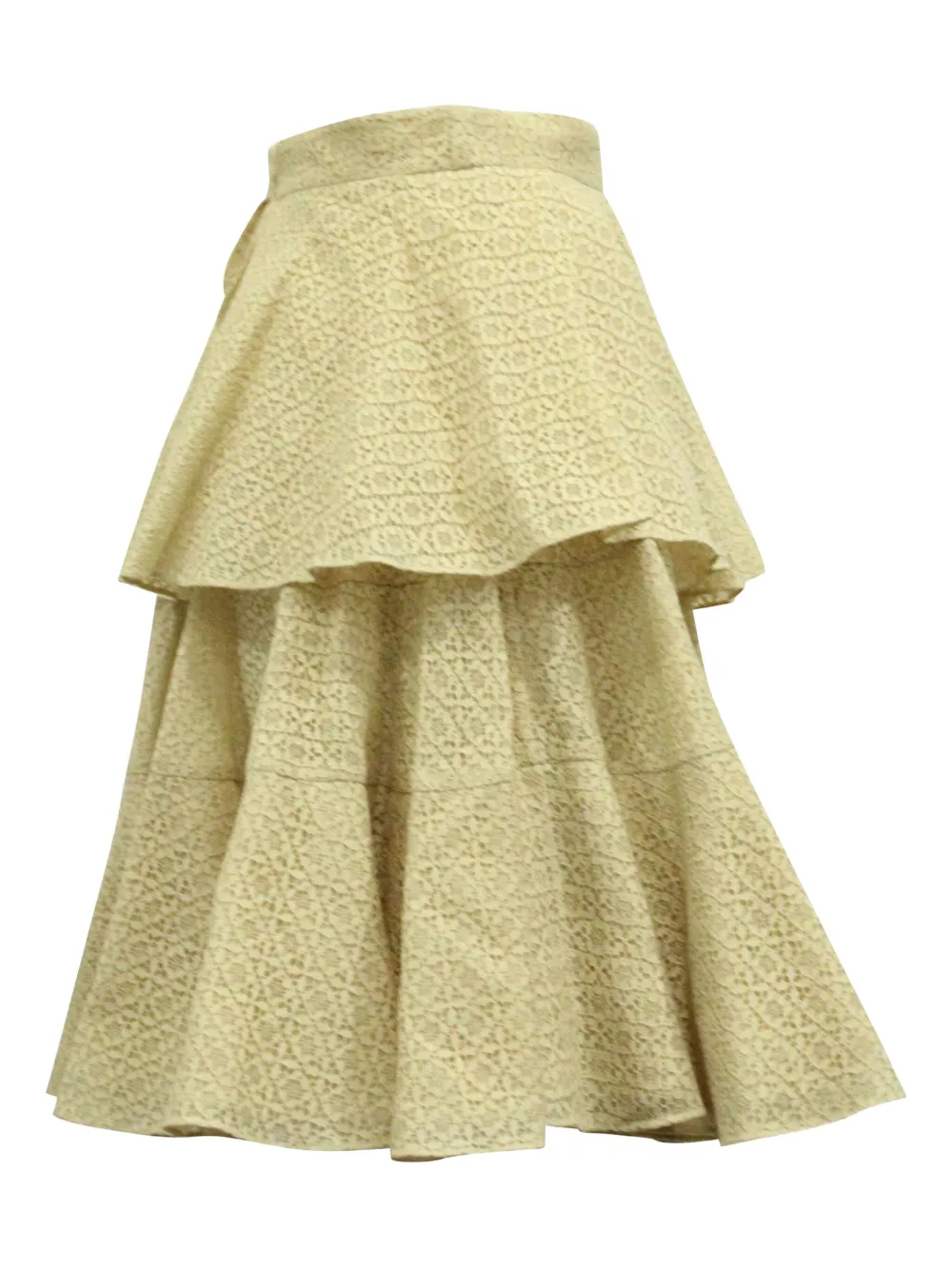 Alexander McQueen Pre-Owned lace tiered skirt - Beige