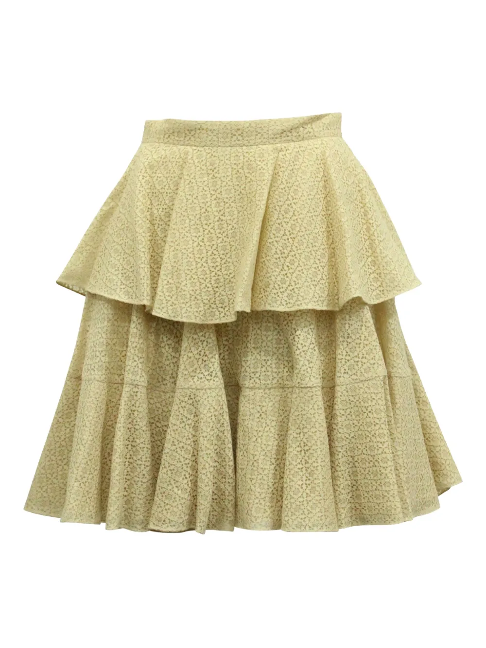 Alexander McQueen Pre-Owned lace tiered skirt | Neutrals | Image 1
