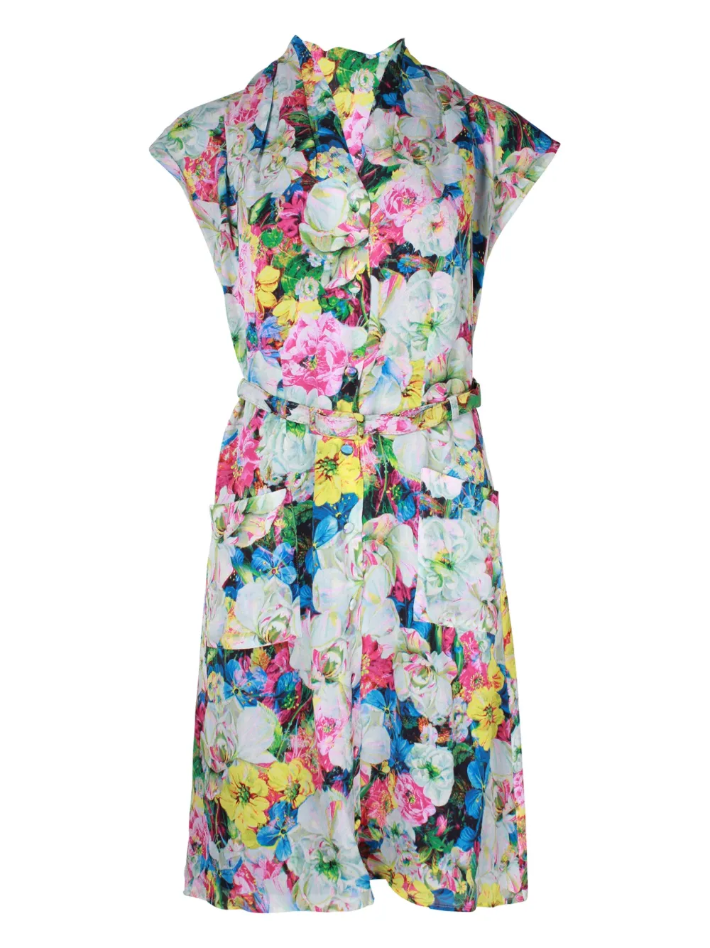 ERDEM floral-print buttoned mini dress | Blue | Image 1