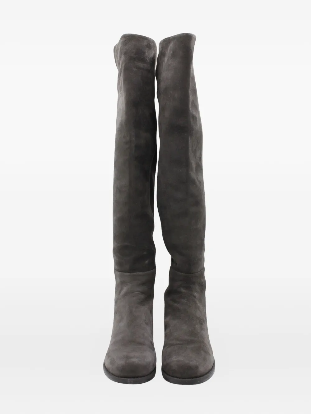 Pre-owned Stuart Weitzman Suede Over-the-knee Boots In Gray