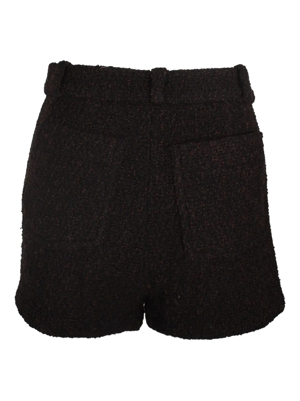 Pre-owned Ba&sh Tweed High-waisted Shorts In Black