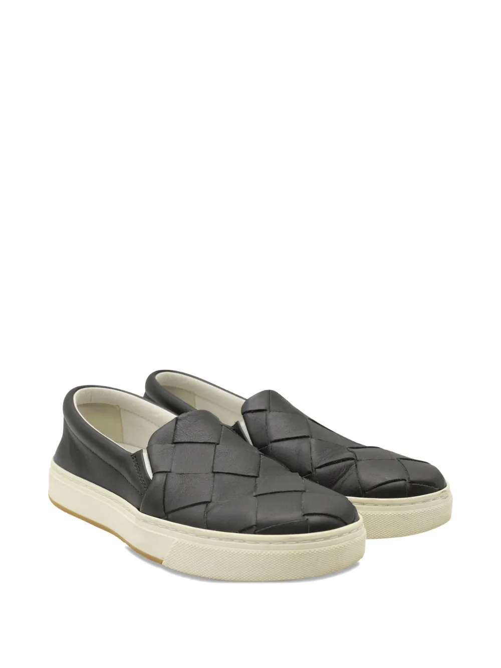 Bottega Veneta Pre-Owned Dodger Intrecciato slip-on sneakers - Zwart
