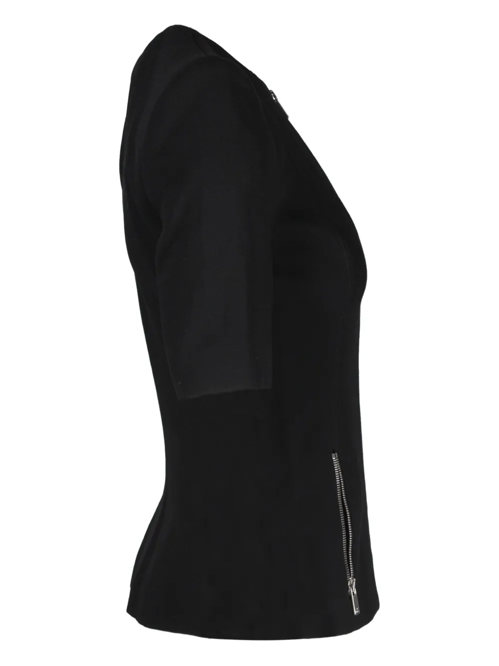 Pre-owned Michael Kors Vintage Zipped Short-sleeve Jacket In Black