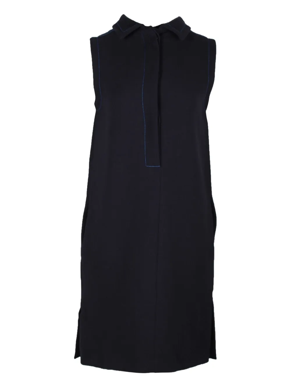 Pre-owned Marni Classic-collar Sleeveless Dress In Blue