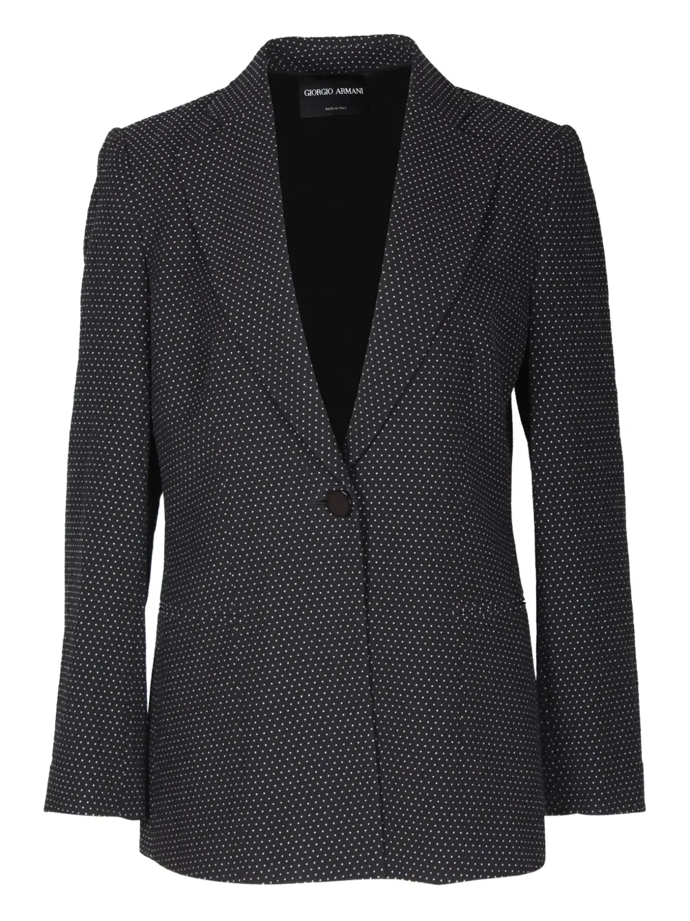 Pre-owned Giorgio Armani Polka-dot Single-breasted Blazer In Black
