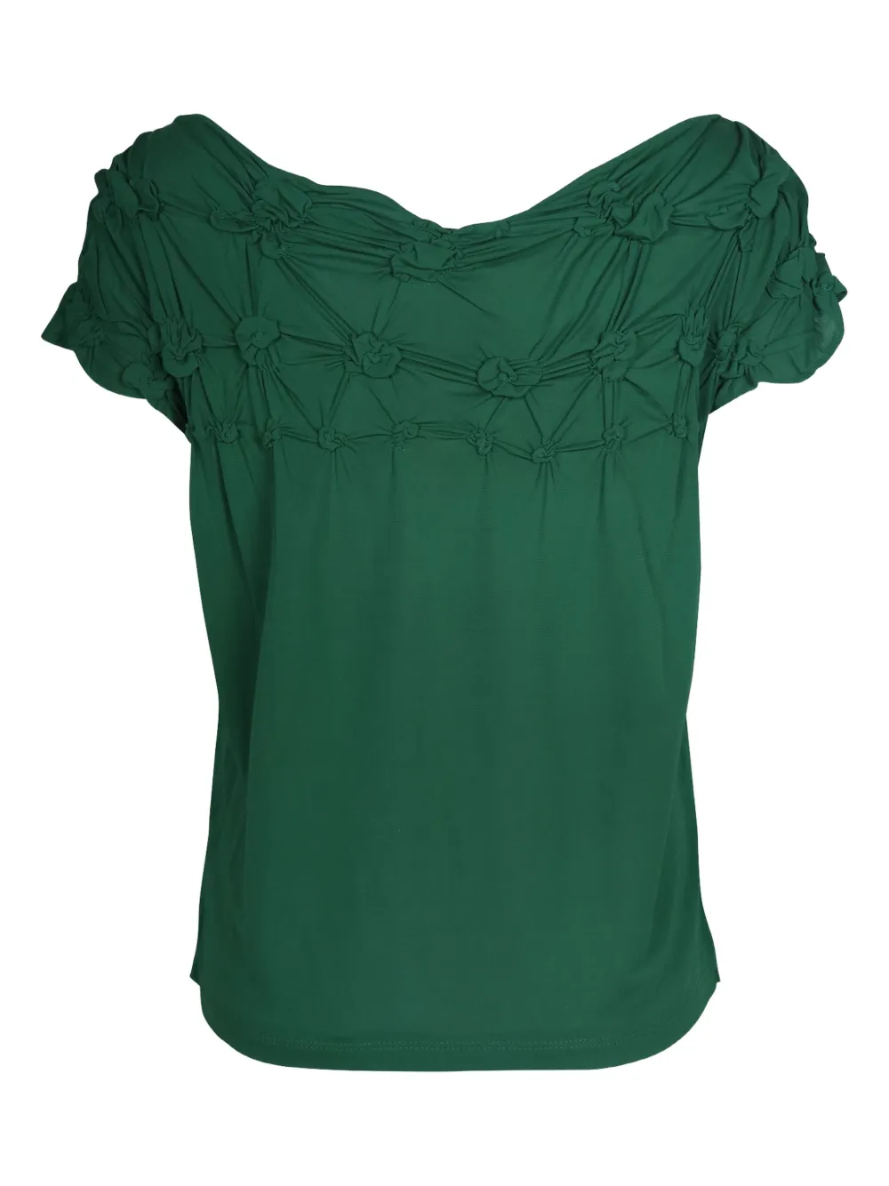 Pre-owned Prada Short Sleeve Blouse In Green