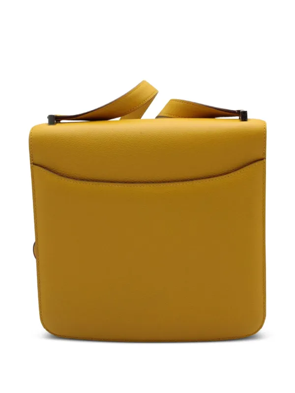 Hermès Pre-Owned 2002 Evercolor Shoulder Bag | Yellow | FARFETCH