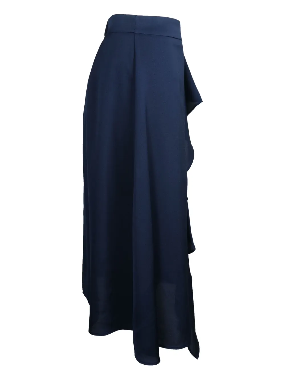 Pre-owned Iris & Ink Ruffled Midi Skirt In Blue