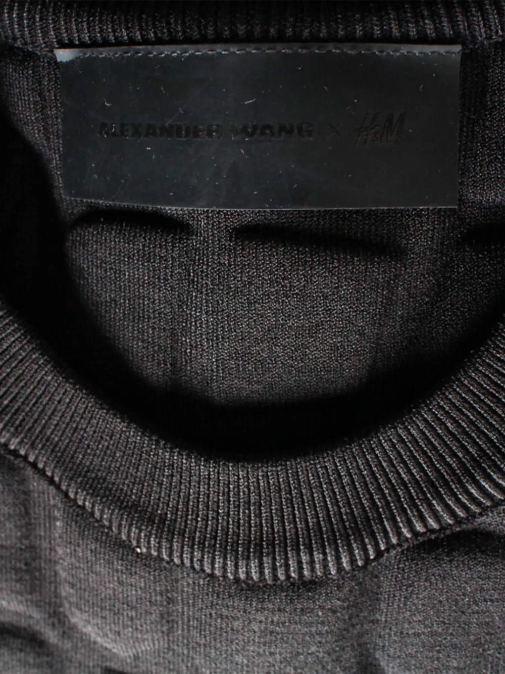 Pre-owned Alexander Wang X H&m Crocodile-textured Crew-neck Sweatshirt In Black