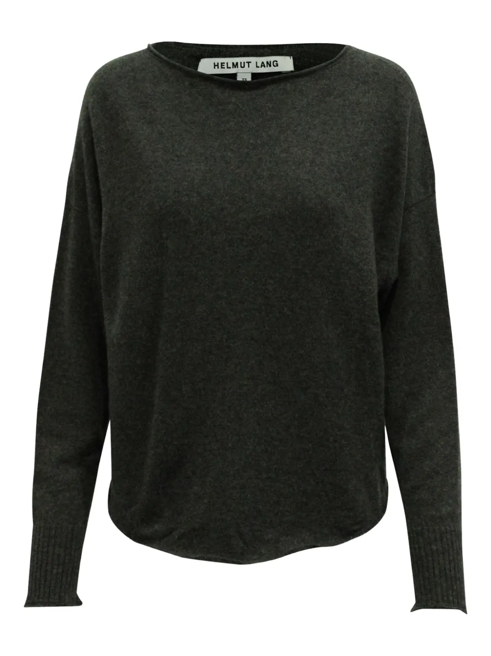 Pre-owned Helmut Lang Boat-neck Ribbed-cuff Sweater In Gray