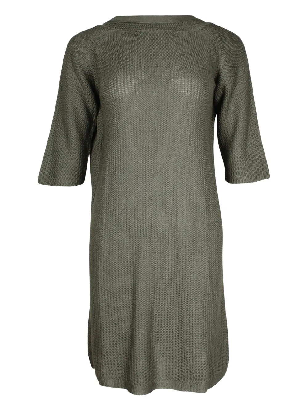 Hermès Pre-Owned crew-neck silk dress | Green | Image 1