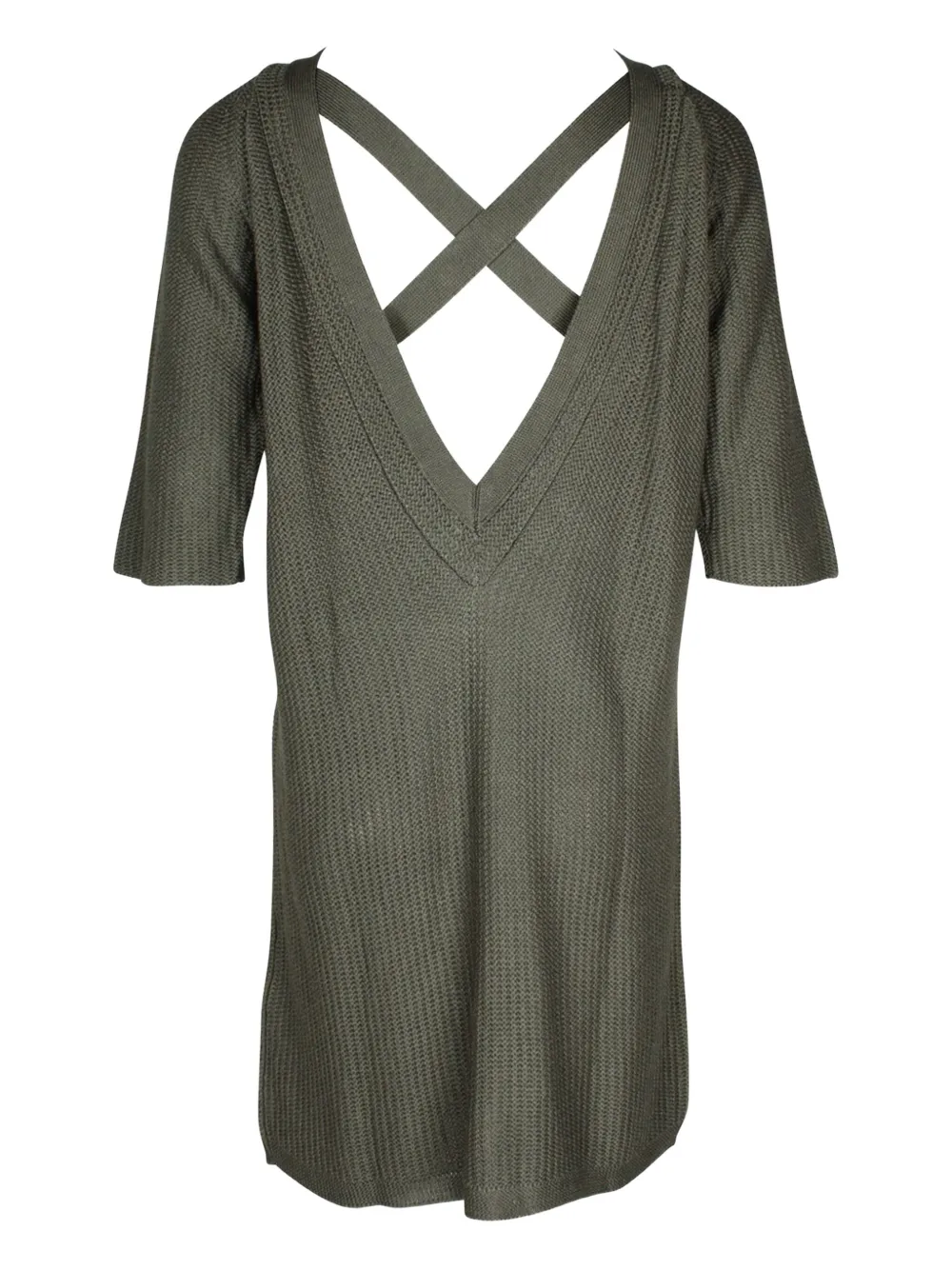 Hermès Pre-Owned crew-neck silk dress - Groen