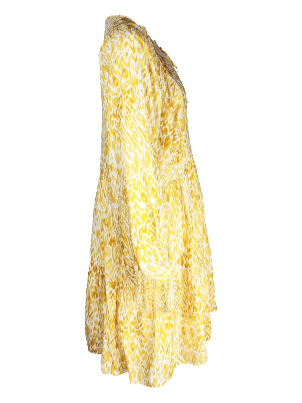 Pre-owned Anine Bing Tiered Leopard-print Dress In Yellow
