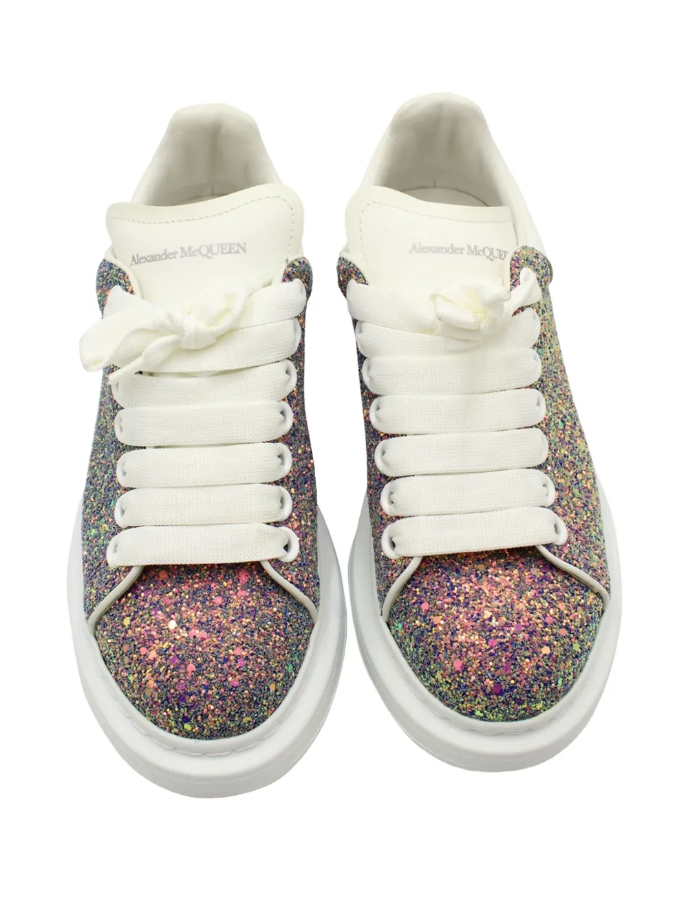 Pre-owned Alexander Mcqueen Oversized Glitter Platform Sneakers In Pink