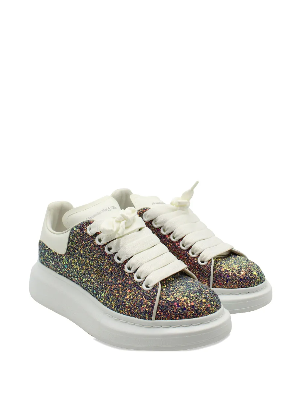 Alexander McQueen Pre-Owned Oversized glitter platform sneakers - Roze