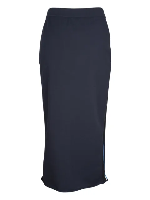 Theory stripe-detail midi skirt