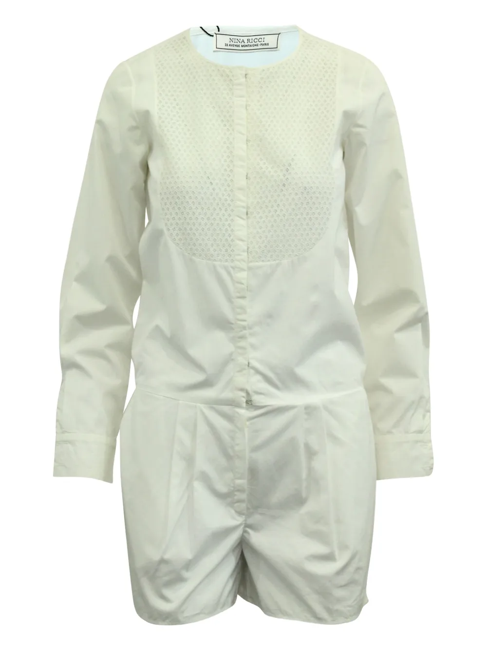 Nina Ricci Pre-Owned lace-panel long-sleeve playsuit | White | Image 1