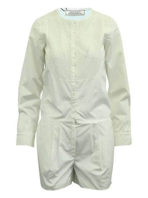Nina Ricci Pre-Owned lace-panel long-sleeve playsuit
