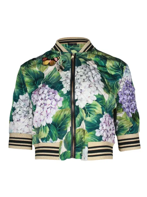 Dolce & Gabbana Pre-Owned hydrangea-print bomber jacket