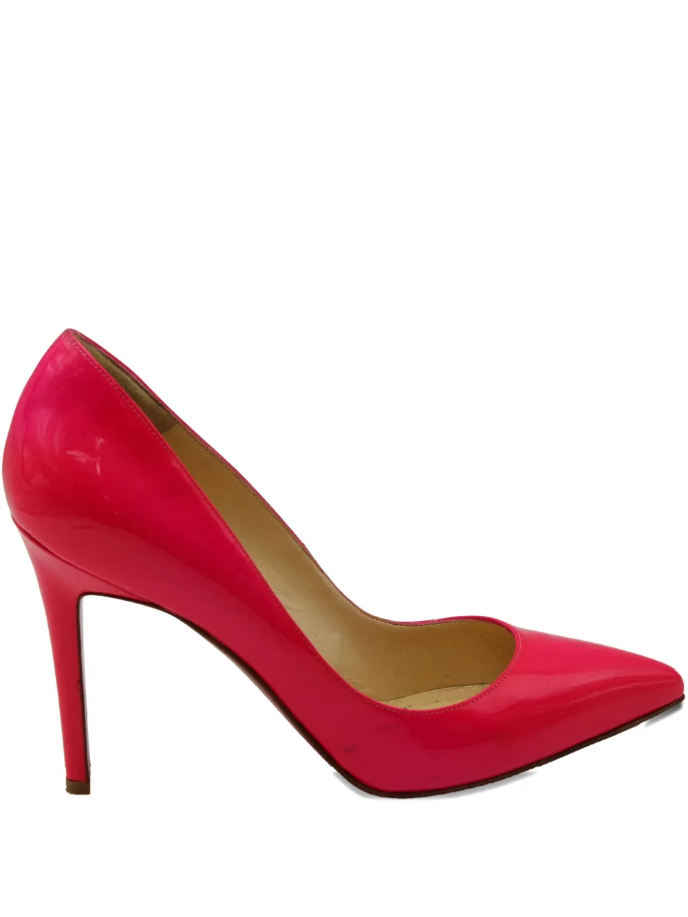 Pre-owned Christian Louboutin Kate Patent-leather Pumps In Pink
