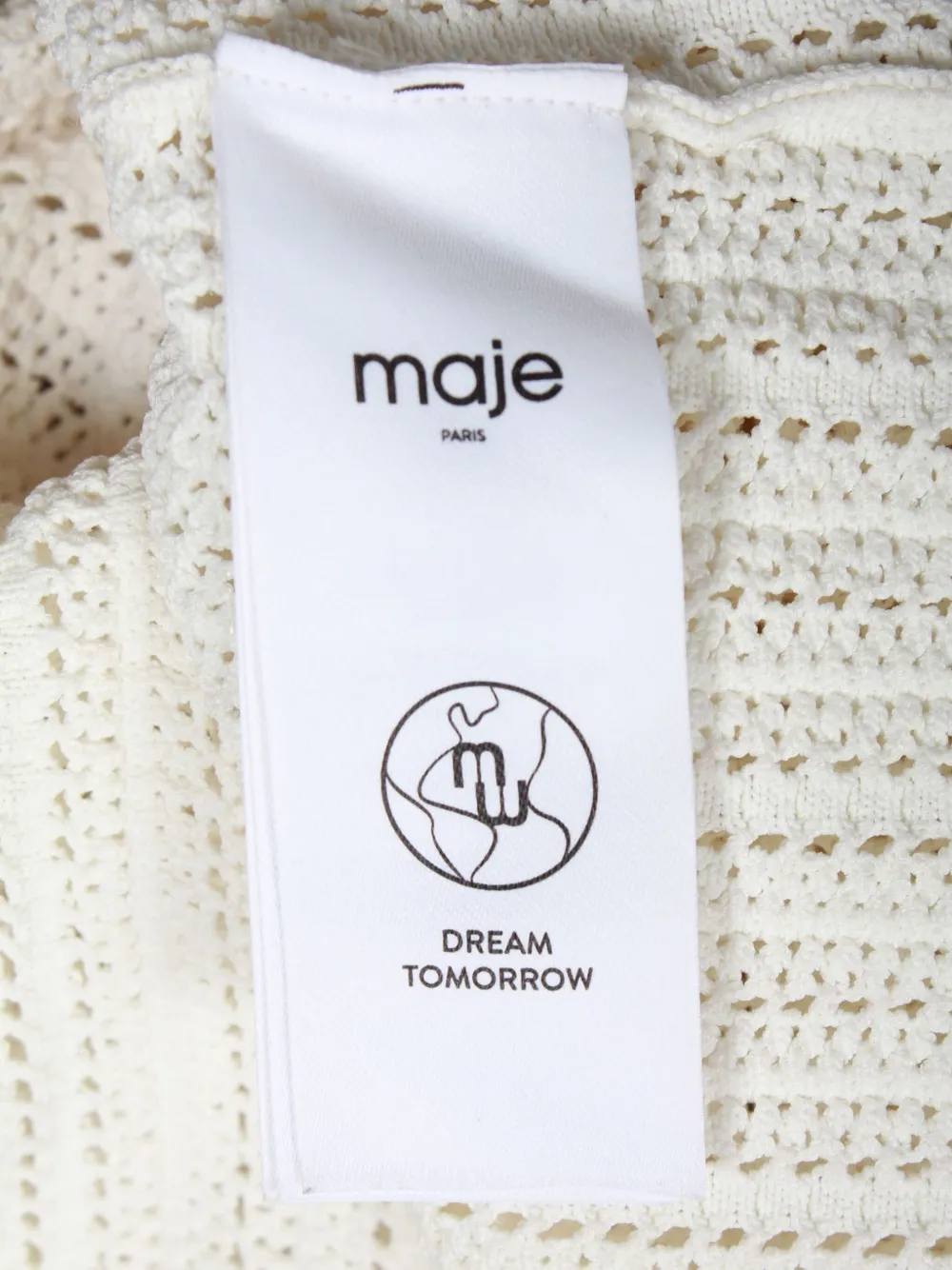 Pre-owned Maje Scallop-trim Knitted Midi Dress In White