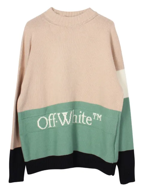 Off-White Pre-Owned colour-block wool sweater