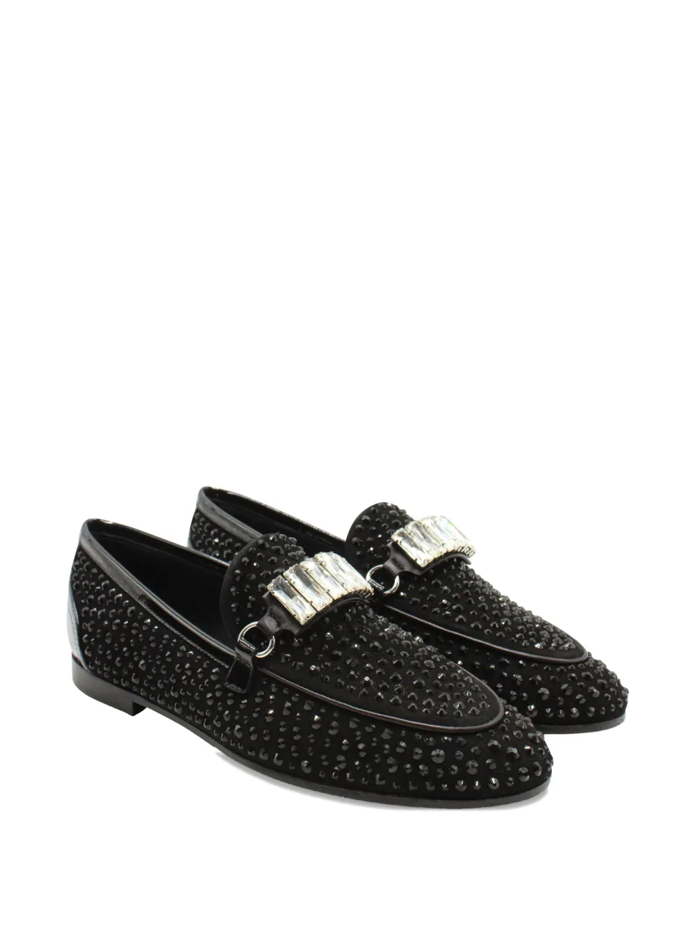 Giuseppe Zanotti Vintage crystal-embellished loafers - Zwart