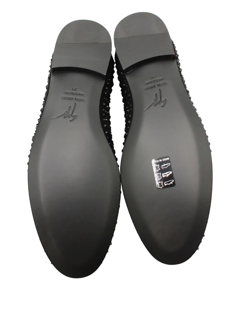 Pre-owned Giuseppe Zanotti Vintage Crystal-embellished Loafers In Black