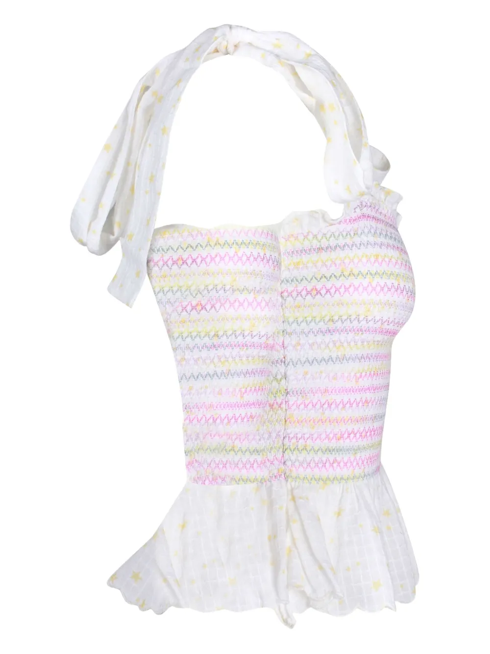 Pre-owned Loveshackfancy Bucky Top In White