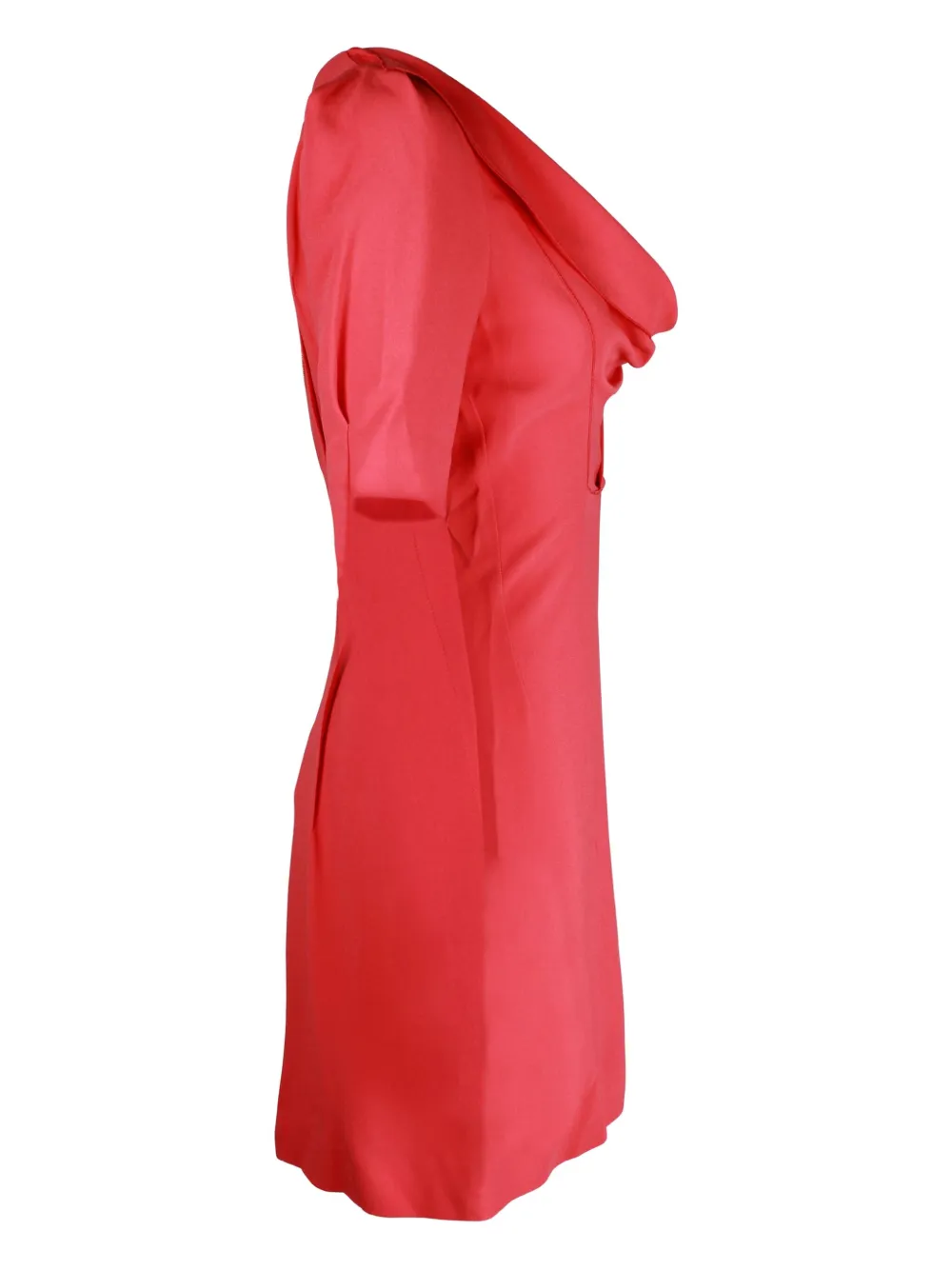 Pre-owned Rm By Roland Mouret Cowl-neck Short-sleeve Mini Dress In Red