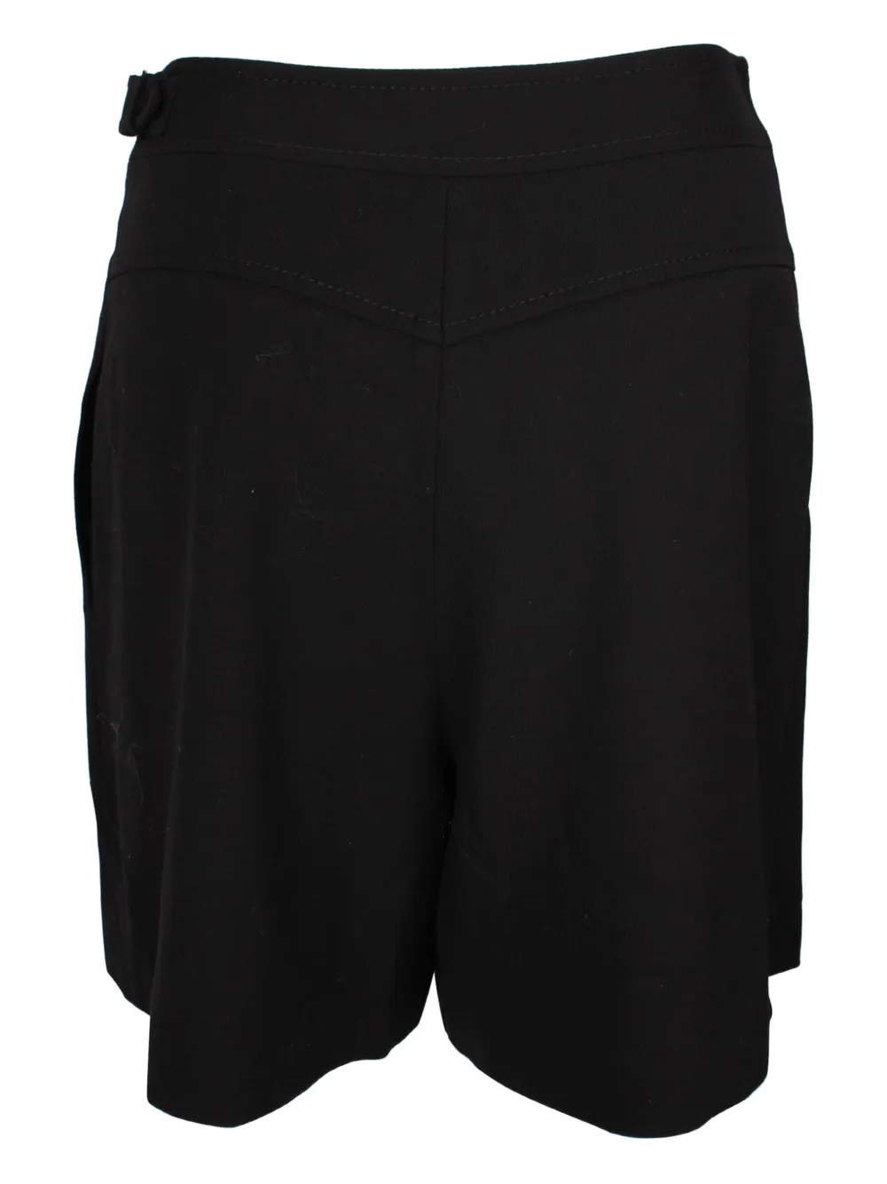 Hermès Pre-Owned overlap-detail wool shorts - Zwart
