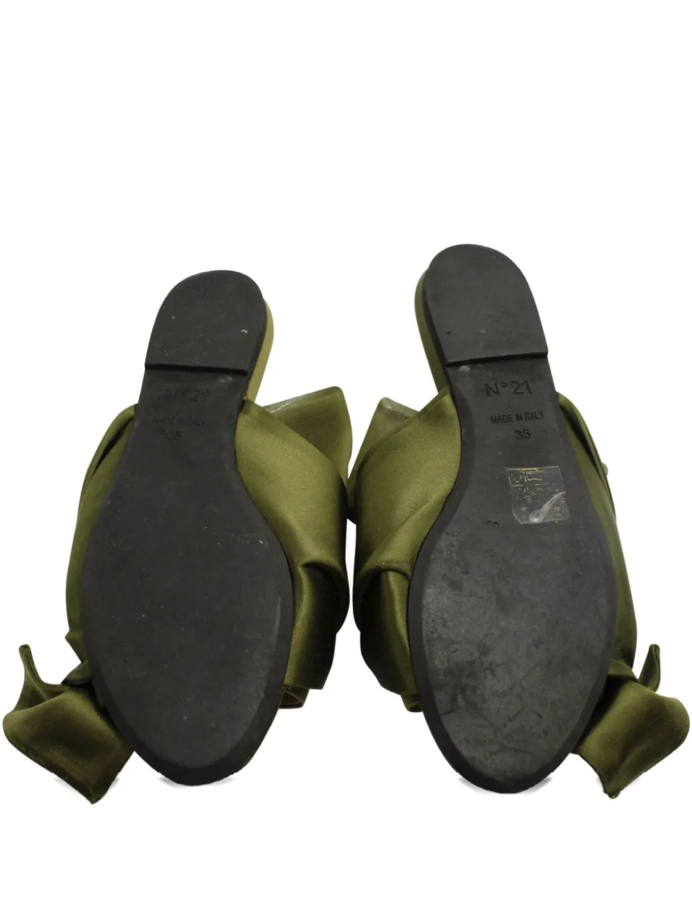 Nº21 embellished knot-detail sandals | Green | Image 1